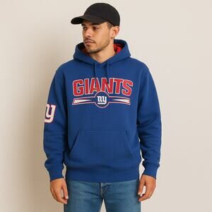 NFL New York Giants Hoodie Blue Red Logo Pullover Sweatshirt Size L